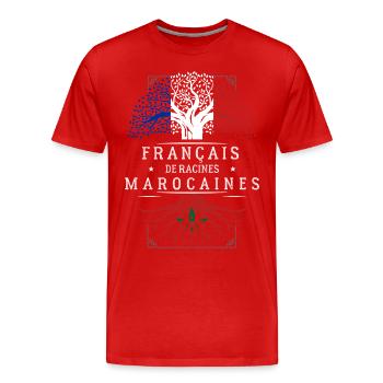 Racines Marocaines - T-shirt bio Premium Homme - rouge - Devant - Damien (186cm)