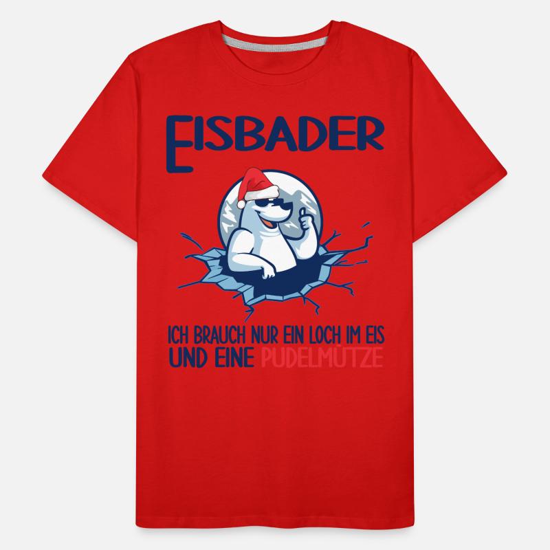 eisbader winterbader pudelmütze eisloch eisbad Männer Premium Bio T-Shirt