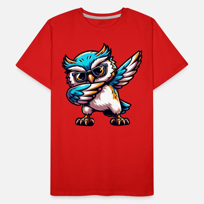 Coole Eule Dabbing Comic Süß Männer Premium Bio T-Shirt