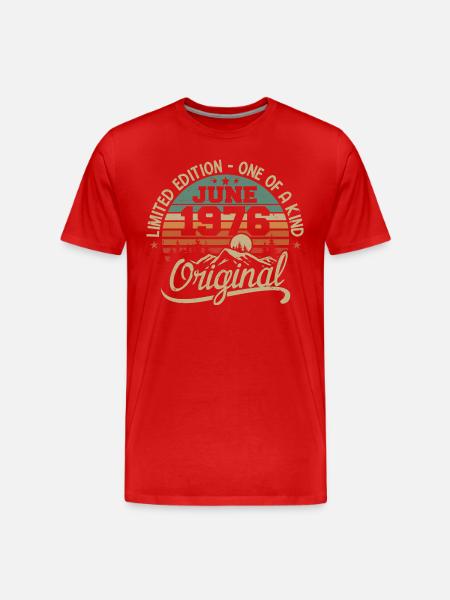1976 June 1976 original - June 1976 Anniversary - Men's Premium Organic T-Shirt - red