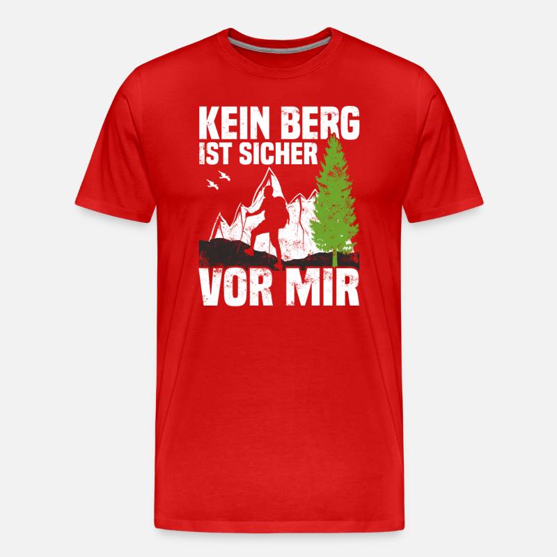 Bergsteiger Wanderer Bergsteigen - Männer Premium Bio T-Shirt - Rot