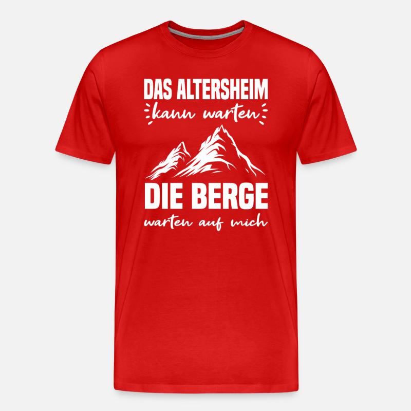 Bergsteiger Wanderer Bergsteigen - Männer Premium Bio T-Shirt - Rot
