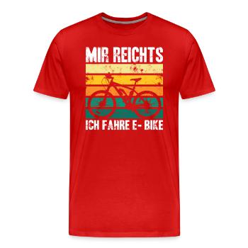 Mir Reichts Ich Fahre E-Bike - Männer Premium Bio T-Shirt - Rot - Vorne - Damien (186cm)