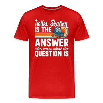 Roller Skating Roller Skate Retro 70er 80er - Männer Premium Bio T-Shirt - Rot - Vorne - Damien (186cm)