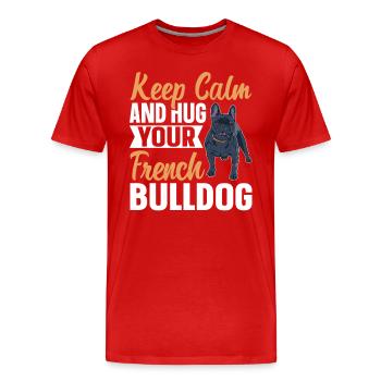 Französische Bulldogge French Bulldog Liebhaber - Männer Premium Bio T-Shirt - Rot - Vorne - Damien (186cm)