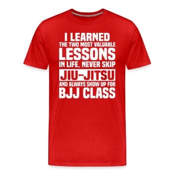 Brazilian Jiu Jitsu Bjj - Männer Premium Bio T-Shirt - Rot - Vorne - Damien (186cm)