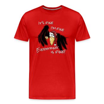 Je suis Fine Alles Gut Noël Corbeau de Noël - T-shirt bio Premium Homme - rouge - Devant - Damien (186cm)