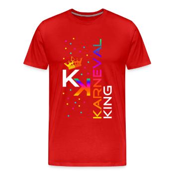 Karneval King - Männer Premium Bio T-Shirt - Rot - Vorne - Damien (186cm)