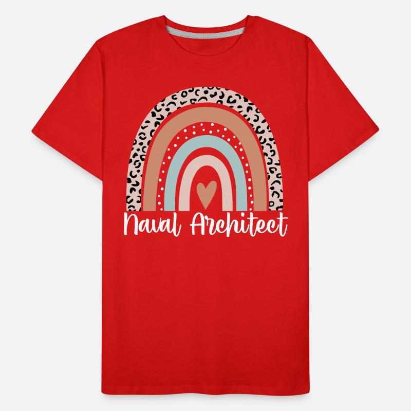Naval Architect Rainbow Leopard Funny Naval Men's Premium Organic T-Shirt