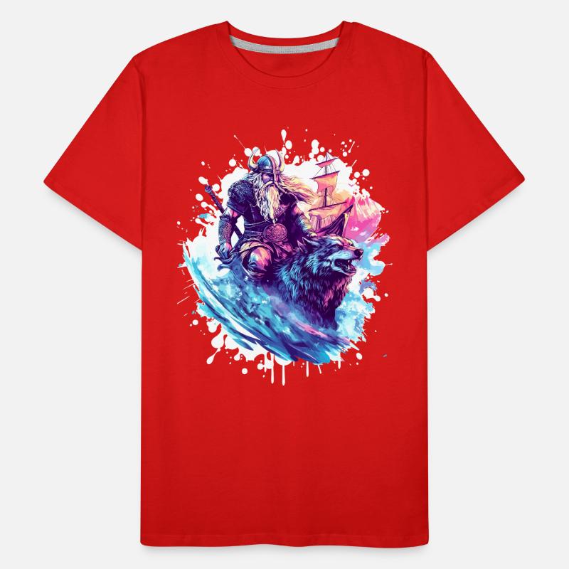 Viking Wolf Warrior Valhalla Men's Premium Organic T-Shirt