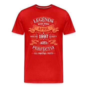 Years of excellence April 1997 Gift - Men's Premium Organic T-Shirt - red - Front - Damien (186cm)