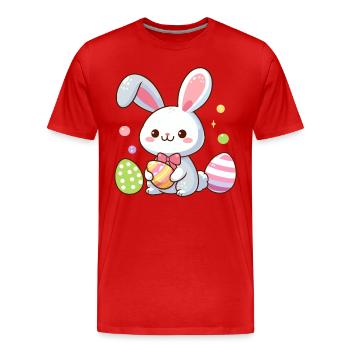 Easter Bunny Easter Easter Eggs Bunny Bunny - Men's Premium Organic T-Shirt - red - Front - Damien (186cm)
