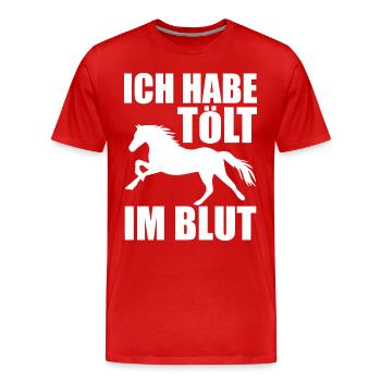 Isländer Islandpferd Islandpferde Geschenk - Männer Premium Bio T-Shirt - Rot - Vorne - Damien (186cm)
