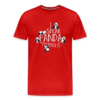 I'm fluent in panda! Cute Kawaii Pandas - Men's Premium Organic T-Shirt - red - Front - Damien (186cm)