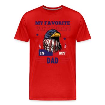 My Favorite Veteran Is My Dad Veterans Day USA - Men's Premium Organic T-Shirt - red - Front - Damien (186cm)
