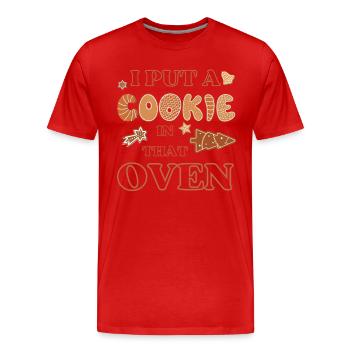 Ich stecke einen Keks in den Ofen Weihnachtspaar passend - Männer Premium Bio T-Shirt - Rot - Vorne - Damien (186cm)