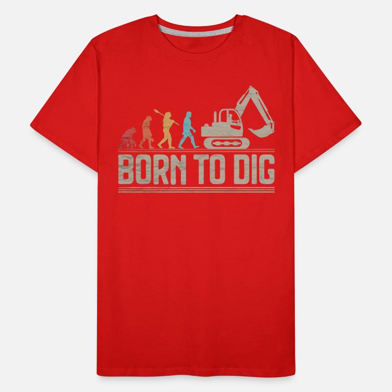 Né pour dig Evolution Excavator Excavator T-shirt bio Premium Homme