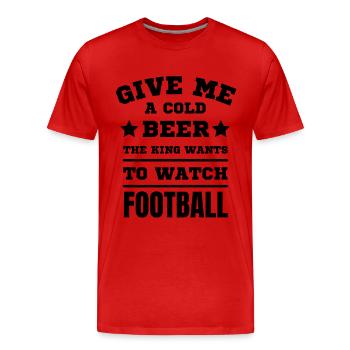 Fußball lustiger Spruch - Männer Premium Bio T-Shirt - Rot - Vorne - Damien (186cm)