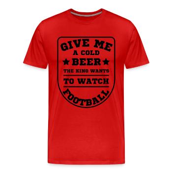 Fußball Bier lustiger Spruch - Männer Premium Bio T-Shirt - Rot - Vorne - Damien (186cm)