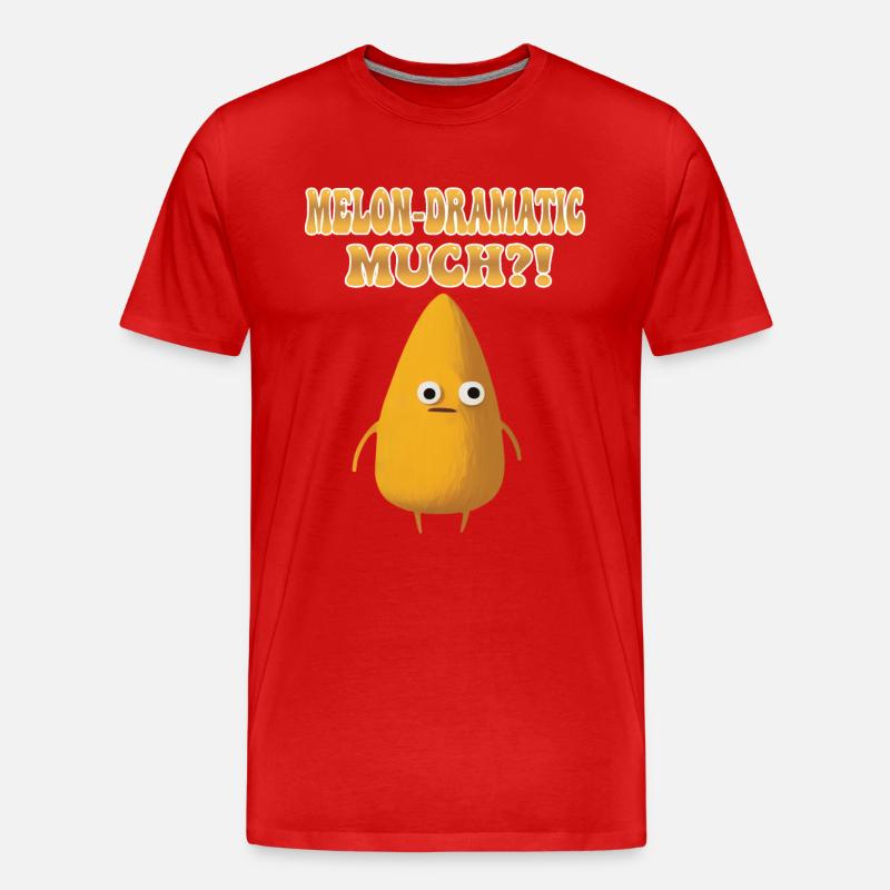 Melon-Dramatic Much - Melodramatic Honeydew Melon - Men's Premium Organic T-Shirt - red