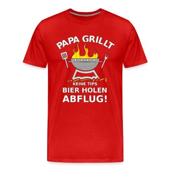 Papa Gasgrill Grillparty Grillfleisch Garten Bier - Männer Premium Bio T-Shirt - Rot - Vorne - Damien (186cm)
