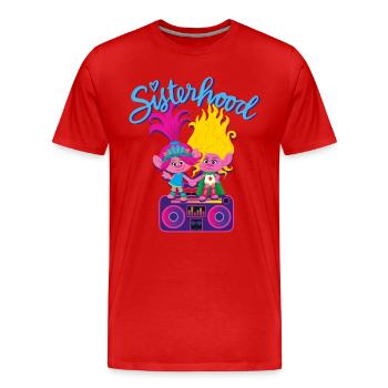 Trolls Sisterhood Poppy - Männer Premium Bio T-Shirt - Rot - Vorne - Damien (186cm)