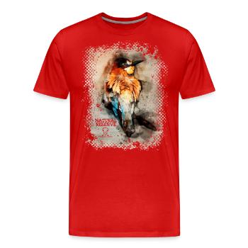 Serie "NATURE RESERVE" - Europäischer Bienenfresser - Männer Premium Bio T-Shirt - Rot - Vorne - Damien (186cm)