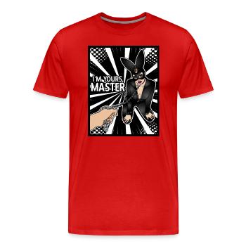 EROTIC GIRL SEXY SUBMISSION BONDAGE MASTER - Men's Premium Organic T-Shirt - red - Front - Damien (186cm)