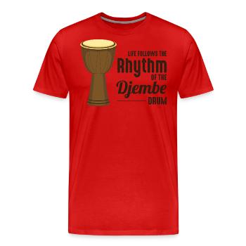 Djembe-Spieler Schlagzeuger Musik Schlagzeuger Musiker - Männer Premium Bio T-Shirt - Rot - Vorne - Damien (186cm)