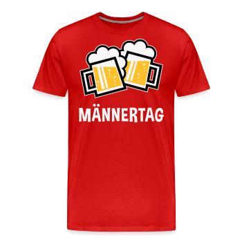 Männertag (Bier Prosit Bayrische Bierkrüge / 3C) - Männer Premium Bio T-Shirt - Rot - Vorne - Damien (186cm)