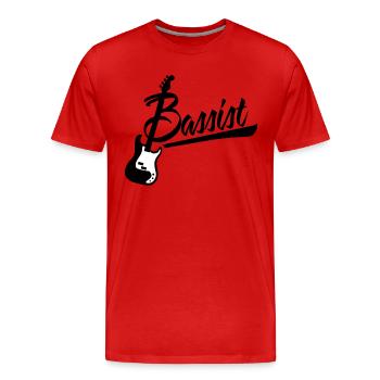 bassist - T-shirt bio Premium Homme - rouge - Devant - Damien (186cm)