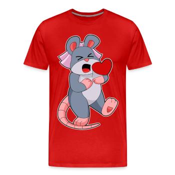 Mariage Mouse Bride Veil - T-shirt bio Premium Homme - rouge - Devant - Damien (186cm)