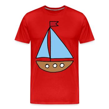 Sailboat - Men's Premium Organic T-Shirt - red - Front - Damien (186cm)