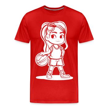 Basketballerin - Männer Premium Bio T-Shirt - Rot - Vorne - Damien (186cm)
