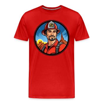 Pompier Pompier - T-shirt bio Premium Homme - rouge - Devant - Damien (186cm)