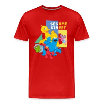 Sesamstraße Charaktere Glücklich - Männer Premium Bio T-Shirt - Rot - Vorne - Damien (186cm)