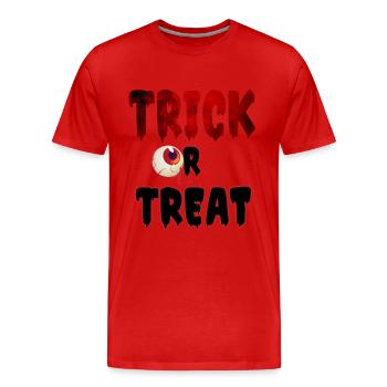 Trick or Treat - Men's Premium Organic T-Shirt - red - Front - Damien (186cm)