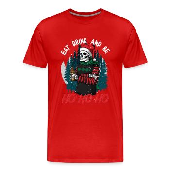 hohoho scary skulls - Men's Premium Organic T-Shirt - red - Front - Damien (186cm)