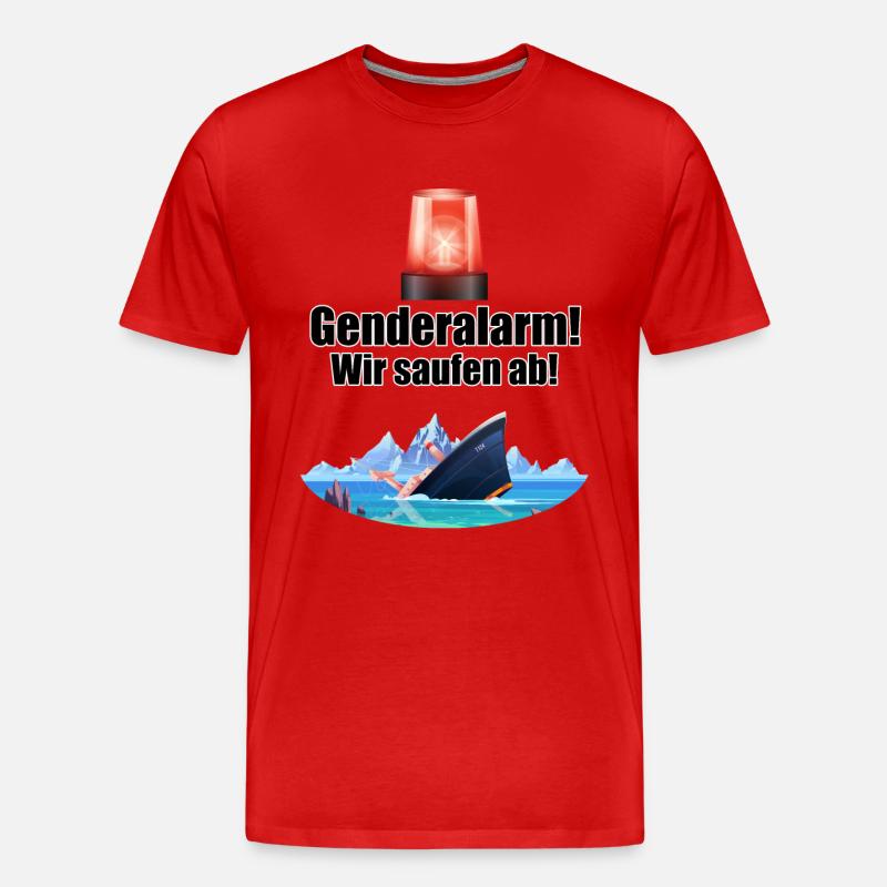 Genderalarm - Männer Premium Bio T-Shirt - Rot