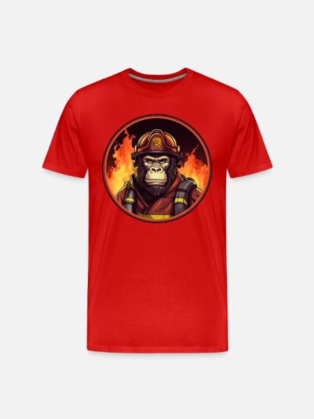 Monkey Fire Brigade - Men's Premium Organic T-Shirt - red