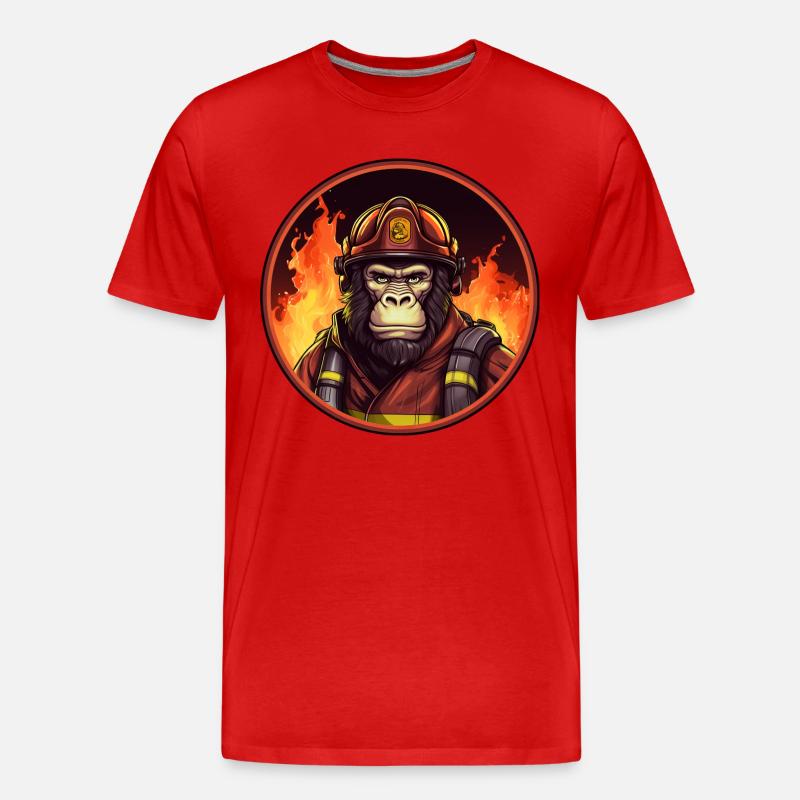 Monkey Fire Brigade - Men's Premium Organic T-Shirt - red