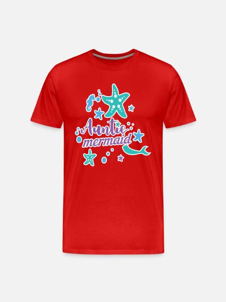 Auntie Mermaid - Men's Premium Organic T-Shirt - red