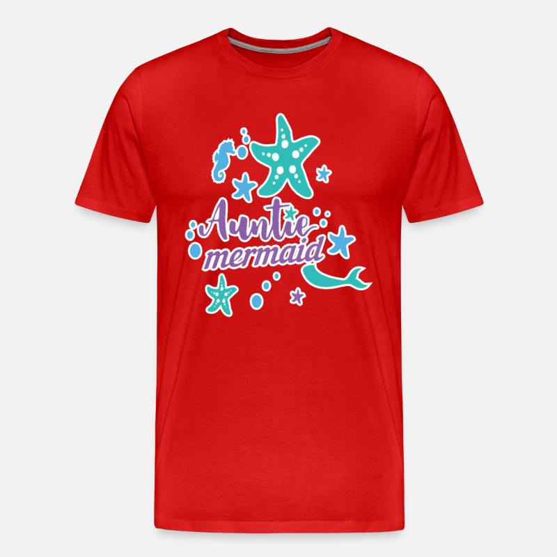 Auntie Mermaid - Men's Premium Organic T-Shirt - red