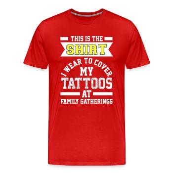 shirt Tattoo - T-shirt bio Premium Homme - rouge - Devant - Damien (186cm)