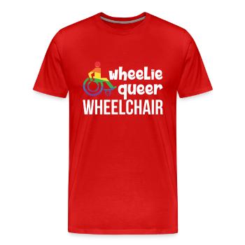 Wheelchair Wheelchair Users Handicap LGBT Humor - Men's Premium Organic T-Shirt - red - Front - Damien (186cm)