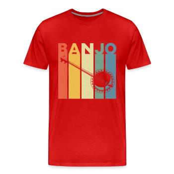 Banjo Joueur Banjo Musicien Musique Country - T-shirt bio Premium Homme - rouge - Devant - Damien (186cm)