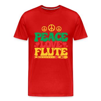 Flûte Flûte Joueuse de flûte Musique Musicien - T-shirt bio Premium Homme - rouge - Devant - Damien (186cm)