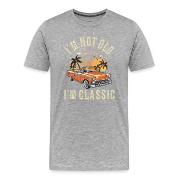 Ich bin nicht alt Ich bin klassische Vintage Funny Car Grafik - Männer Premium Bio T-Shirt - Grau meliert - Vorne - Damien (186cm)