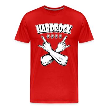 hardrock, musique, groupe, festival, concert, fête - T-shirt bio Premium Homme - rouge - Devant - Damien (186cm)