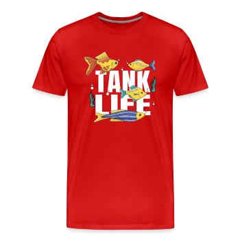 Aquaristic Aquarium Keeper Fishkeeper Eau salée - T-shirt bio Premium Homme - rouge - Devant - Damien (186cm)